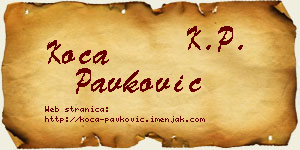 Koča Pavković vizit kartica
